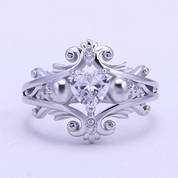 New Romantic 925 Sterling Silver Heart Shape Ring - Picture 3 of 6